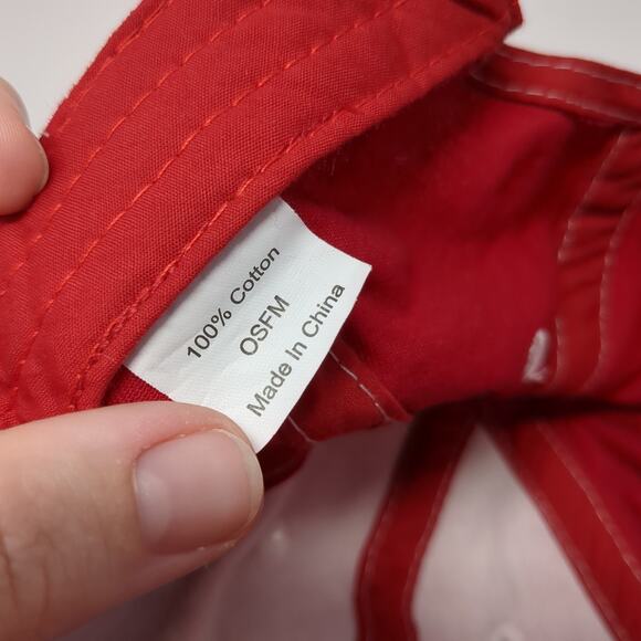 Bcome Fitness Strapback Baseball Cap Red One Size Adjustable Embroidered Cotton - Picture 9 of 9